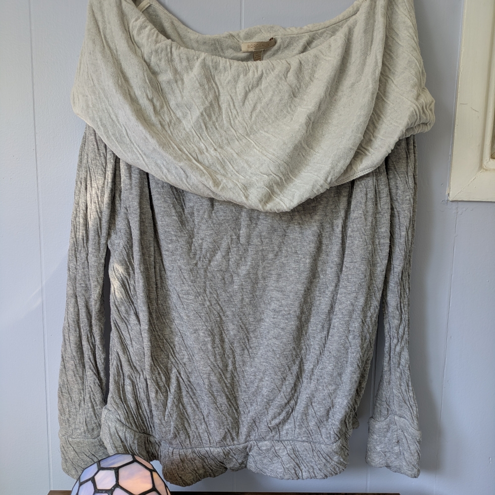 Bordeaux Light Gray Cowl Neck Sweater